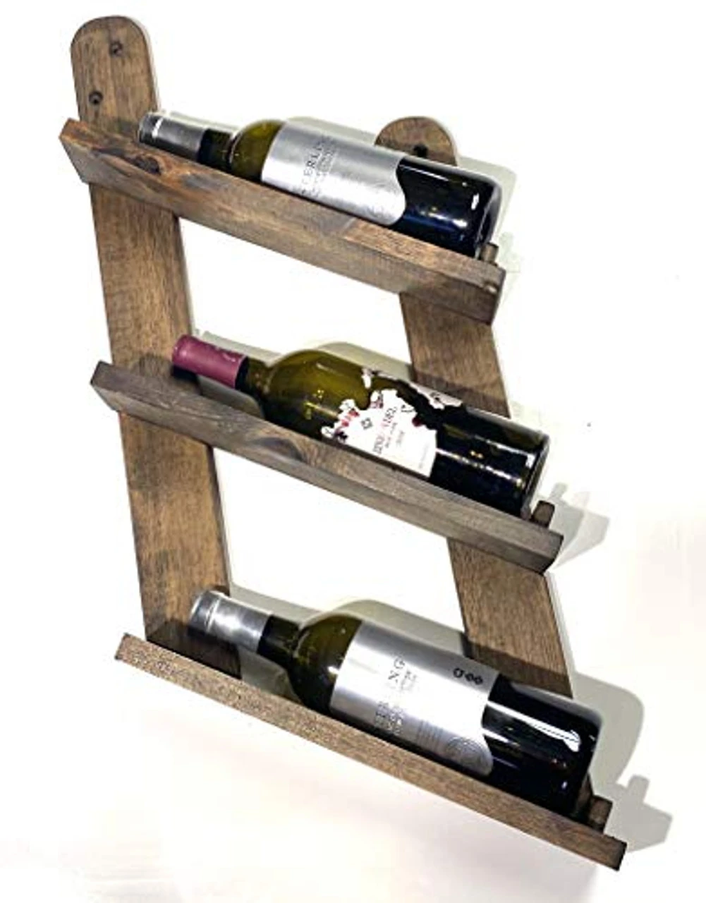Wine Rack Distressed Wood Dark Finish Rustic Design Reclaimed … 2 Wine Rack Distressed Wood Dark Finish Rustic Design Reclaimed … - Image 2