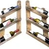Wine Rack Distressed Wood Dark Finish Rustic Design Reclaimed …