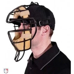 Richardson Umpire Caps Richardson Pulse Performance Flexfit Base Umpire Cap - 6 Stitch -smitty shop 643 Richardson Pulse Performance FlexFit Umpire Cap 6 Stitch Worn Side View with Mask