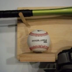 MWCSPORTS Full Size Baseball Bat Ball Glove Combination Rack Display Case Natural Finish Wall Mount -smitty shop 81iJ2e2BXqnL. SL1500 58403.1511059041