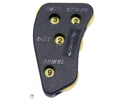 Champro Umpire Gear Champro Balls First 4-Dial Optic Yellow Plastic Umpire Indicator - 3/2/2 Count 1 Champro Umpire Gear Champro Balls First 4-Dial Optic Yellow Plastic Umpire Indicator - 3/2/2 Count