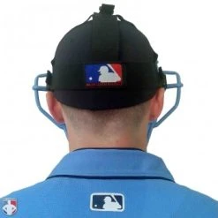 Wilson Umpire Gear Wilson MLB Sky Blue Dyna-Lite Steel Umpire Mask With Sky Blue And Tan -smitty shop A3009 BL TN Worn Back