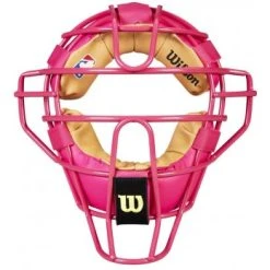 Wilson Umpire Gear Wilson MLB Pink Dyna-Lite Steel Umpire Mask With Pink And Tan