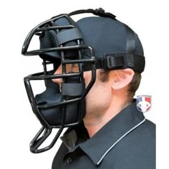Wilson Umpire Gear Wilson Dyna-Lite Steel Umpire Mask With Memory Foam -smitty shop A3009X MEM Wilson Dyna Lite Steel Umpire Mask with Memory Foam worn side