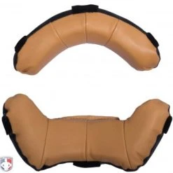 Wilson Umpire Gear Wilson MLB Two Tone Umpire Mask Replacement Pads - Black And Tan -smitty shop A3816 BK TN WILSON MLB TWO TONE UMPIRE MASK REPLACEMENT PADS BLACK AND TAN BACK 1