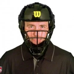 Wilson Umpire Gear Wilson MLB Pro Stock Steel Umpire Helmet 11 Wilson Umpire Gear Wilson MLB Pro Stock Steel Umpire Helmet -smitty shop A5801 Wilson Pro Stock Steel Umpire Helmet Worn Front View
