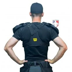 Wilson Umpire Gear Wilson MLB West Vest Pro Gold 2 Air Management Umpire Chest Protector -smitty shop B7204 Wilson MLB West Vest Pro Gold 2 Air Management Umpire Chest Protector worn back