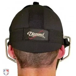 Diamond Umpire Gear Diamond Silver Big League Aluminum Umpire Mask With Leather -smitty shop DFM BL SV Diamond Silver Big League Aluminum Umpire Mask with Leather Worn Back Harness View
