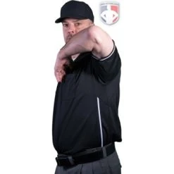 Smitty Umpire Smitty Vertical Stripe Umpire Shirt - Black -smitty shop Eric BB310SSBlack Panel