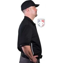 Smitty Umpire Smitty Vertical Stripe Umpire Shirt - Black -smitty shop Eric BB310SSBlack Right