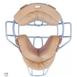 Force3 Umpire Gear Force3 Defender V2 Umpire Mask Replacement Pads - Tan -smitty shop F3 DEF TN FORCE3 V2 SILVER DEFENDER UMPIRE MASK WITH TAN BACK 1