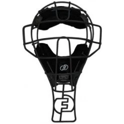 Force3 Umpire Gear Force3 Defender Umpire Throat Guard -smitty shop F3 DMTG BK Force3 Defender Umpire Throat Guard Black Attached to Mask View