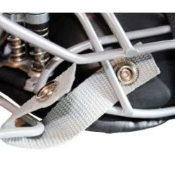 Force3 Umpire Gear Force3 Defender Umpire Throat Guard -smitty shop F3 DMTG SV Force3 Defender Umpire Throat Guard Silver Attaching to Mask Snaps Open View