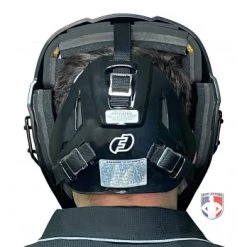 Force3 Umpire Gear Force3 Black Defender Hockey Style Umpire Helmet -smitty shop F3 HSMv3 BK Force3 Black Defender Hockey Style Umpire Helmet worn back
