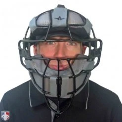 ALL-STAR Umpire Gear All-Star Black Magnesium Umpire Mask With Grey LUC -smitty shop FM4000 MAG UMP BK GY Worn Front