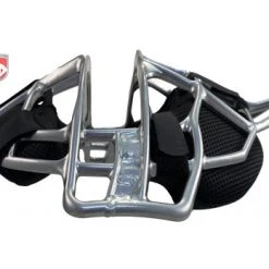 ALL-STAR Umpire Gear All-Star Silver Magnesium Umpire Mask With Black LUC 10 ALL-STAR Umpire Gear All-Star Silver Magnesium Umpire Mask With Black LUC -smitty shop FM4000MAG UMP SV BK All Star Silver Magnesium Umpire Mask with Black side flat