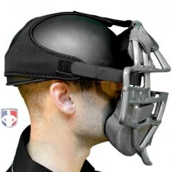 ALL-STAR Umpire Gear All-Star Delta Flex Umpire Mask Replacement Harness -smitty shop FMHPRO SBK All Star Delta Flex Umpire Mask Replacement Harness side with skull cap