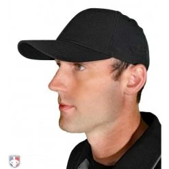 Smitty Umpire Smitty Performance Flex Fit Umpire Cap -smitty shop HT318 BK Smitty Performance Flex Fit Umpire Cap 8 Stitch Worn Front Angled View