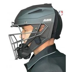ALL-STAR Umpire Gear All-Star Matte Black MVP5 Umpire Helmet -smitty shop MVP5 All Star Matte Black MVP5 Umpire Helmet side