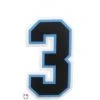 3" Black On Light Blue On White Precision-Cut Number