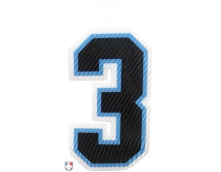 3" Black On Light Blue On White Precision-Cut Number 1 3" Black On Light Blue On White Precision-Cut Number