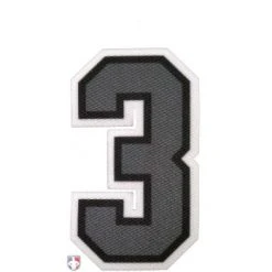 3" Grey On Black On White Precision-Cut Number