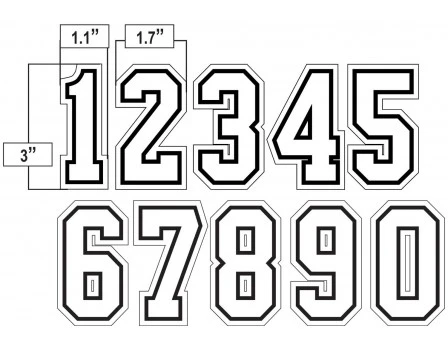 3" White On Black On White Precision-Cut Number 2 3" White On Black On White Precision-Cut Number - Image 2