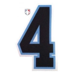 4" Black On Light Blue On White Precision-Cut Number