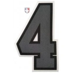 4" Grey On Black On White Precision-Cut Number
