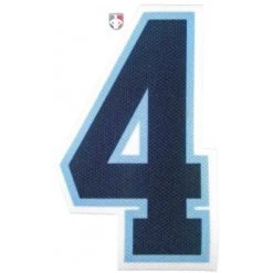 4" Navy On Powder Blue On White Precision-Cut Number