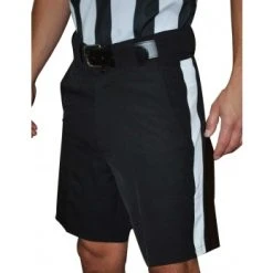 Smitty Officials Apparel Smitty Premium Black Football Referee Shorts With White Stripe