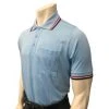 Smitty Umpire Smitty Short Sleeve Body Flex Umpire Shirt - Powder Blue With Red-White-Navy Trim