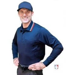 Smitty Umpire Smitty Long Sleeve Body Flex Umpire Shirt - Navy