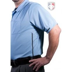 Smitty Umpire Smitty Vertical Stripe Umpire Shirt - Polo Blue -smitty shop S310 PB Panel