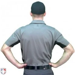 Smitty Umpire Smitty V2 Major League Replica Umpire Shirt - Charcoal Grey With Black -smitty shop S314 CH Smitty V2 Major League Replica Umpire Shirt Charcoal Grey with Black Worn Back