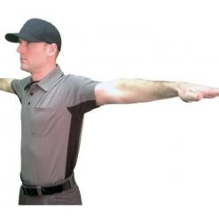 Smitty Umpire Smitty V2 Major League Replica Umpire Shirt - Charcoal Grey With Black -smitty shop S314 CH Smitty V2 Major League Replica Umpire Shirt Charcoal Grey with Black Worn Safe