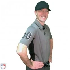 Smitty Umpire Smitty V2 Major League Replica Umpire Shirt - Charcoal Grey With Black -smitty shop S314 CH with N4 SUB BWB
