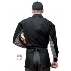 Smitty Umpire Smitty V2 Major League Replica Long Sleeve Umpire Shirt - Black With Charcoal Grey 8 Smitty Umpire Smitty V2 Major League Replica Long Sleeve Umpire Shirt - Black With Charcoal Grey -smitty shop S315 BK Smitty V2 Major League Replica Long Sleeve Umpire Shirt Black with Charcoal Grey back cp