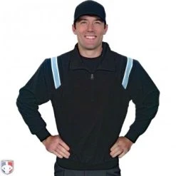 Smitty Umpire Smitty Traditional Half-Zip Umpire Jacket - Black And Powder Blue