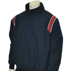 Smitty Umpire Smitty Traditional Half-Zip Umpire Jacket - Navy And Red -smitty shop S320 N R Smitty Traditional Half Zip Umpire Jacket Navy with Red Front View