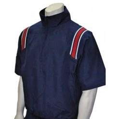 Smitty Umpire Smitty Traditional Half-Zip Short Sleeve Umpire Jacket - Navy And Red -smitty shop S324 N R W Smitty Traditonal Half Zip Short Sleeve Umpire Jacket Navy and Red 1