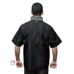 Smitty Umpire Smitty Major League Replica Convertible Umpire Jacket - Black With Charcoal Grey -smitty shop S340 Smitty Major League Replica Convertible Umpire Jacket Black with Charcoal Grey reverse no sleeves