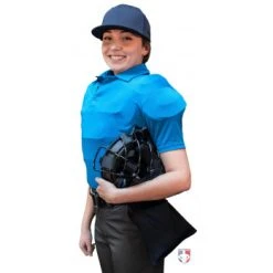 Smitty Umpire Smitty NCAA Softball Short Sleeve Body Flex Women's Umpire Shirt - Bright Blue -smitty shop S346 BB Smitty NCAA Softball Short Sleeve Body Flex Womens Umpire Shirt Bright Blue side plate