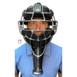 ALL-STAR Umpire Gear All-Star Cobalt 6" Umpire Throat Guard -smitty shop TG3U All Star Cobalt Throat Guard Worn Front 1