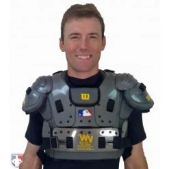 New Balance Referee And Umpire Shoes New Balance Challenger Mock Neck Short Sleeve Compression Shirt -smitty shop TMMT717 NB Mock with chest protetor