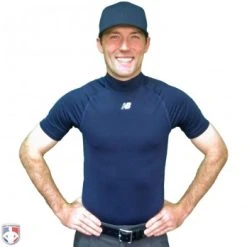 New Balance Referee And Umpire Shoes New Balance Challenger Mock Neck Short Sleeve Compression Shirt - Navy