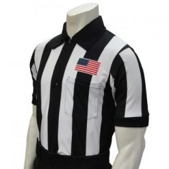 Smitty Officials Apparel Smitty 2 1/4" Stripe Short Sleeve Football Referee Shirt With CHEST USA FLAG