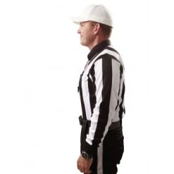 Smitty Officials Apparel Smitty 2 1/4" Stripe Long Sleeve Football Referee Shirt With CHEST USA FLAG -smitty shop USA110SIDE1