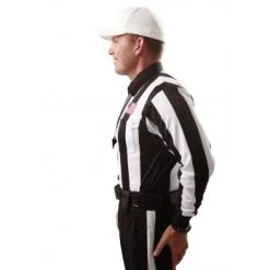 Smitty Officials Apparel Smitty 2 1/4" Stripe Long Sleeve Football Referee Shirt With CHEST USA FLAG -smitty shop USA110SIDE2 1