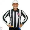 Smitty Officials Apparel Smitty 2" Stripe Heavyweight Interlock Long Sleeve Football Referee Shirt With Position Placket